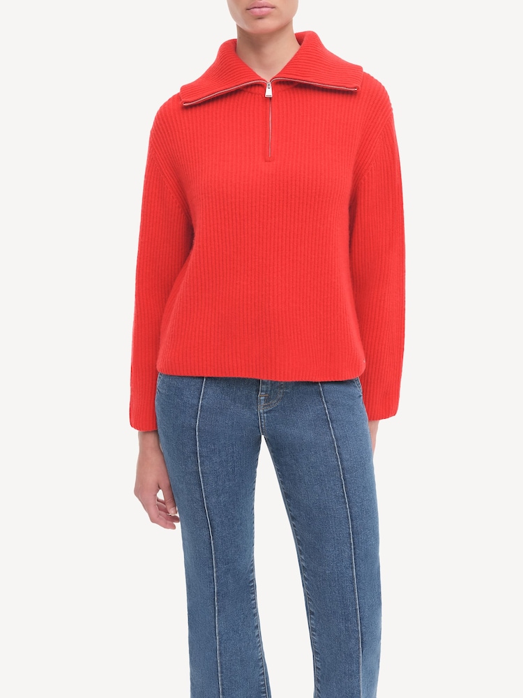 Simkhai Fiery Red Landry Zip-Up Jumper - Image 5 of 5