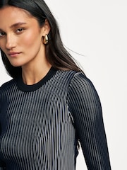 Simkhai Blue Aris Rib Long Sleeve Top - Image 4 of 4