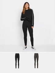 Long Tall Sally 100% Cotton Contrast Stitch Leggings 2 Pack - Imagen 1 de 8