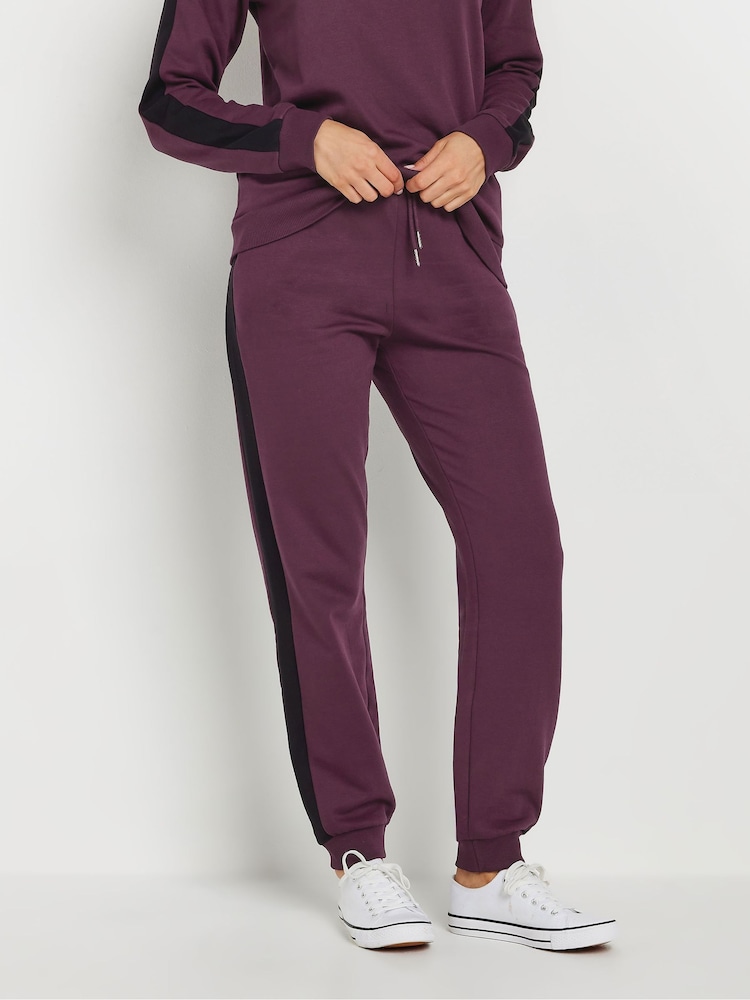 Long Tall Sally Red Block Cuffed Joggers - Image 2 of 6