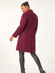 Roman Red Tailored Funnel Neck Coat - Image 3 of 6