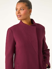 Roman Red Tailored Funnel Neck Coat - Image 5 of 6