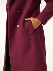 Roman Red Tailored Funnel Neck Coat - Image 6 of 6