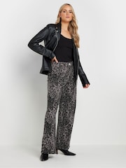 Long Tall Sally Grey Leopard Print Jeans - Image 1 of 5