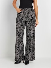 Long Tall Sally Grey Leopard Print Jeans - Image 2 of 5
