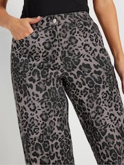 Long Tall Sally Grey Leopard Print Jeans - Image 4 of 5
