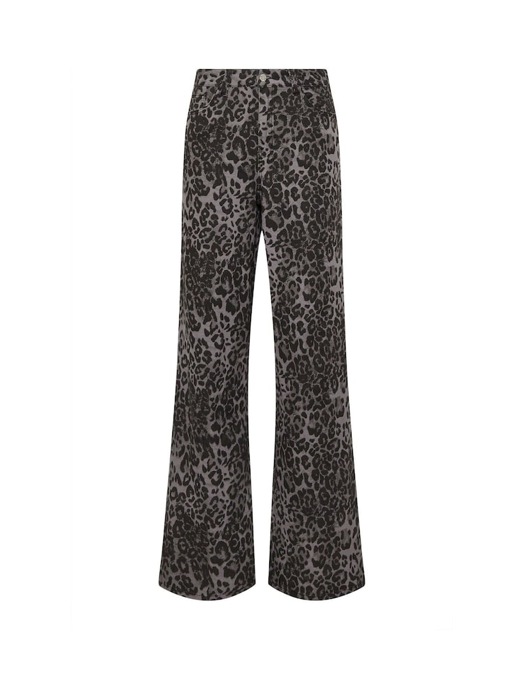 Long Tall Sally Grey Leopard Print Jeans - Image 5 of 5