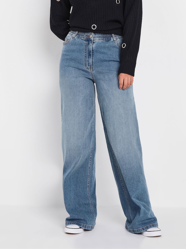Long Tall Sally Light Blue Wide Puddle Jeans - Image 1 of 5