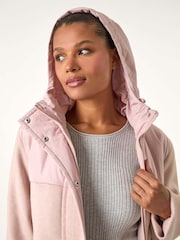 Roman Pink Mixed Fabric Hooded Coat - Image 7 of 7