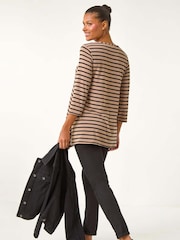 Roman Natural Stripe Swing Hem Tunic Top - Image 3 of 5