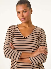 Roman Natural Stripe Swing Hem Tunic Top - Image 4 of 5