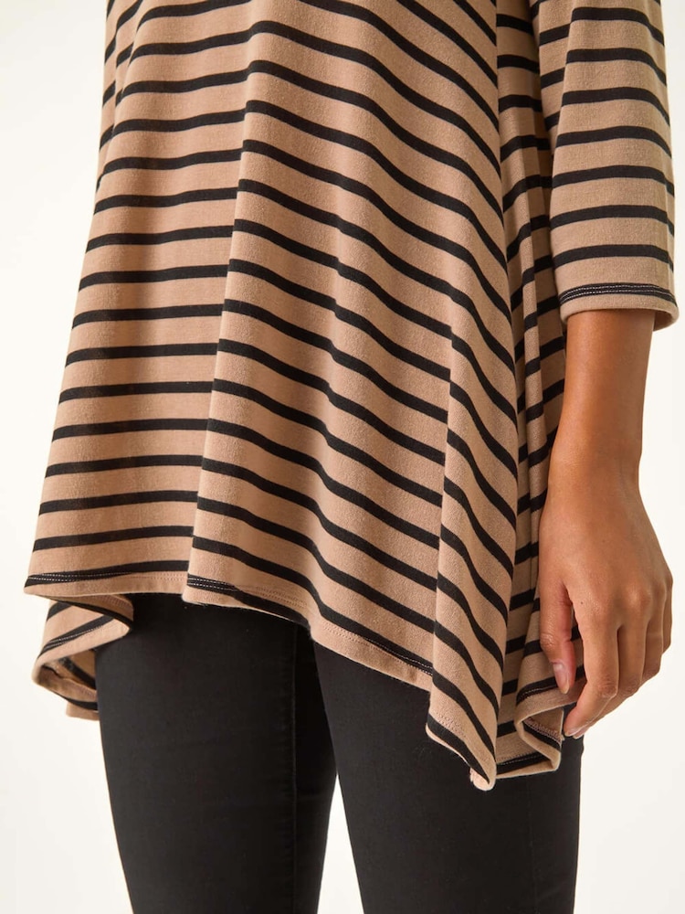 Roman Natural Stripe Swing Hem Tunic Top - Image 5 of 5