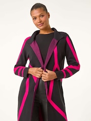 Roman Pink Abstract Patterned Cardigan - Image 1 of 5