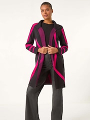 Roman Pink Abstract Patterned Cardigan - Image 3 of 5