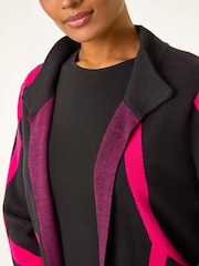 Roman Pink Abstract Patterned Cardigan - Image 5 of 5
