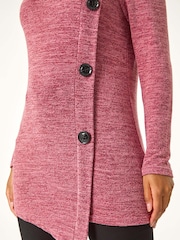 Roman Red Cowl Neck Buttoned Top - Image 5 of 5