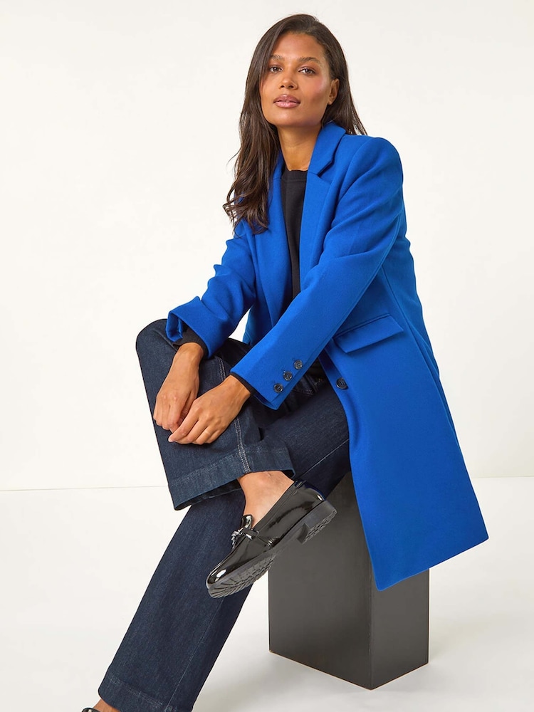 Roman Blue Tailored Single Breasted Coat - Image 1 of 5