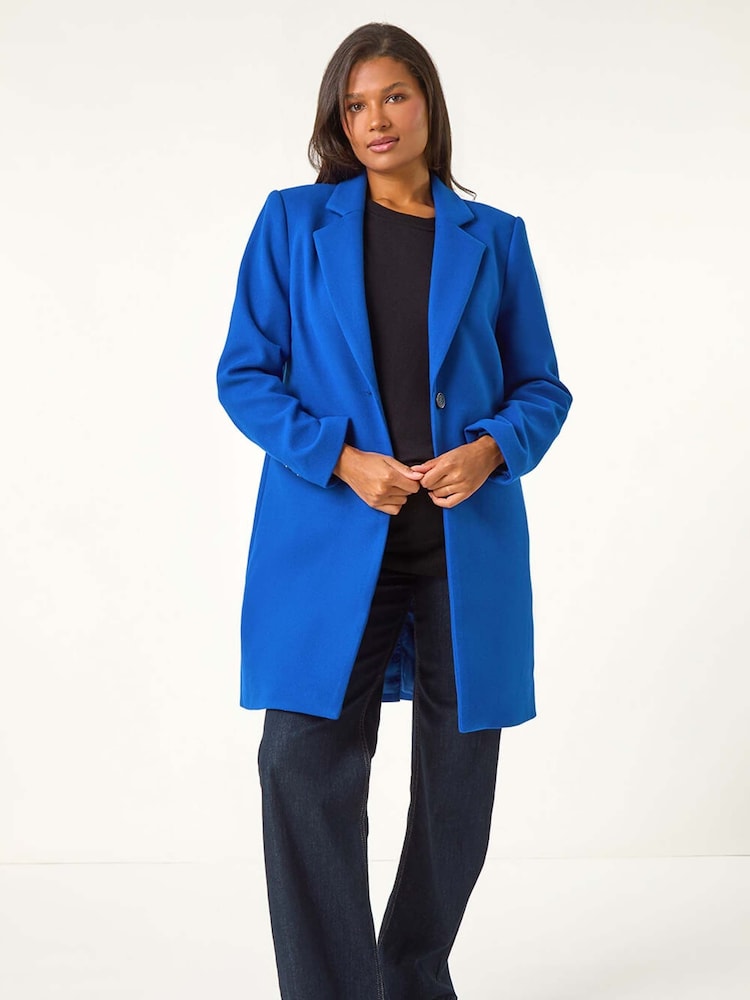 Roman Blue Tailored Single Breasted Coat - Image 2 of 5