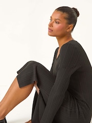 Roman – texturiertes Stretch-Midikleid mit V-Ausschnitt und Wellendesign - Bild 5 von 6