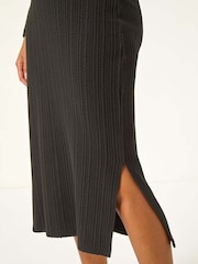 Roman – texturiertes Stretch-Midikleid mit V-Ausschnitt und Wellendesign - Bild 6 von 6