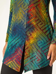Roman Red Geometric Textured Tunic - Image 5 of 5