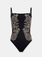 Mint Velvet Embroidered Paisley Bandeau Tummy Control Swimsuit - Imagen 8 de 12