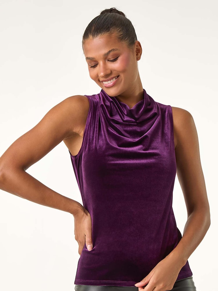 Roman Velvet Cowl Neck Stretch Top - Imagen 2 de 5 Roman Velvet Cowl Neck Stretch Top - Imagen 2 de 5