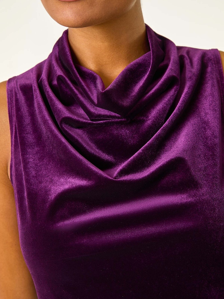 Roman Velvet Cowl Neck Stretch Top - Imagen 5 de 5 Roman Velvet Cowl Neck Stretch Top - Imagen 5 de 5