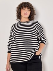 Apricot Black Stripe Heavy Knit Jumper - Image 1 of 5