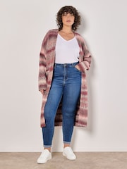 Apricot Red Multi Ombre Longline Cardigan - Image 1 of 4