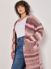 Apricot Red Multi Ombre Longline Cardigan - Image 2 of 4