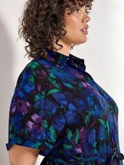 Apricot Blue Moody Floral Maxi Shirt Dress - Image 4 of 5