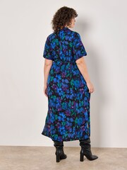 Apricot Blue Moody Floral Maxi Shirt Dress - Image 5 of 5