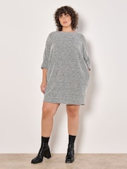 Apricot Black Boucle Bar Back Cocoon Dress - Image 2 of 5