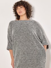 Apricot Black Boucle Bar Back Cocoon Dress - Image 3 of 5