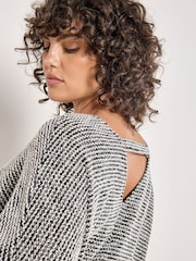 Apricot Black Boucle Bar Back Cocoon Dress - Image 5 of 5