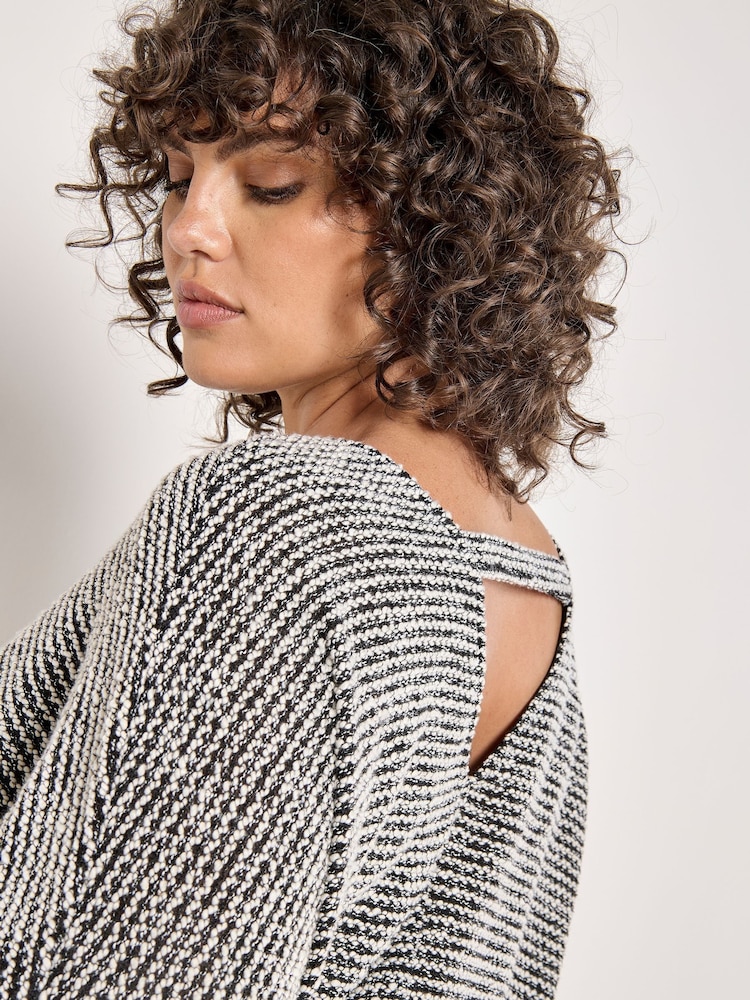Apricot Black Boucle Bar Back Cocoon Dress - Image 5 of 5