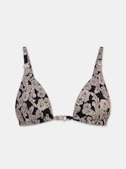 Mint Velvet Black/Cream Paisley Triangle Bikini Top - Image 6 of 7