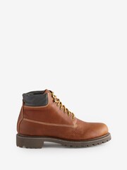 Oliver Sweeney Brown Waxed Leather Waterproof Boots - Image 3 of 6