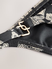 Mint Velvet Black/Cream Paisley High Leg Briefs - Image 2 of 3