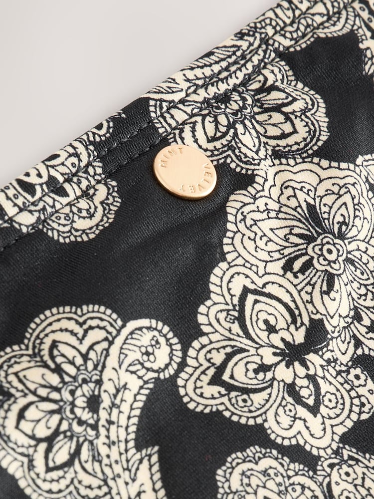 Mint Velvet Black/Cream Paisley High Leg Briefs - Image 3 of 3