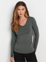 Long Tall Sally Grey Thermal Heat Long Sleeve Top - Image 1 of 5