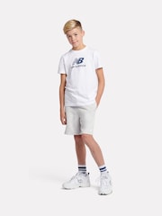 New Balance Dark Grey Kids French Terry Small Logo 100% Cotton Shorts - Image 5 of 5
