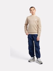 New Balance Orange Kids French Terry Small Logo Crew 100% Cotton Sweater - Image 5 of 8