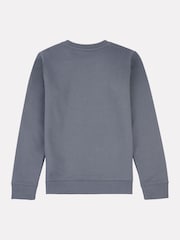 New Balance Light Blue Kids French Terry Stacked Logo Crew 100% Cotton Sweatshirt - Image 7 of 8