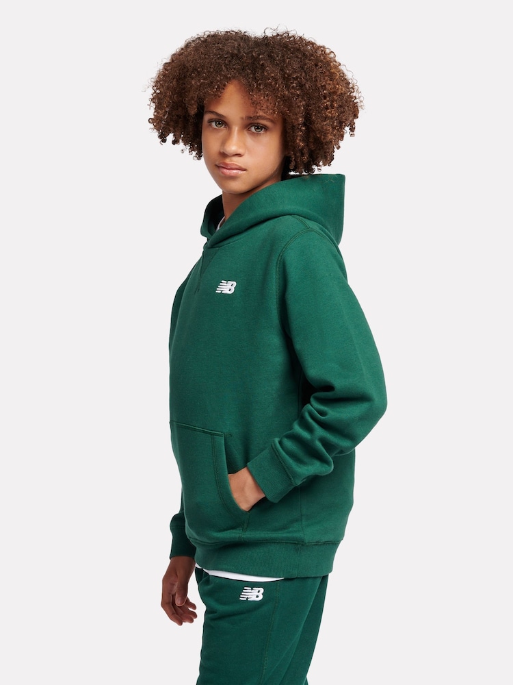 New Balance Green Small Boys Brush Back Logo Hoodie - Image 2 of 8