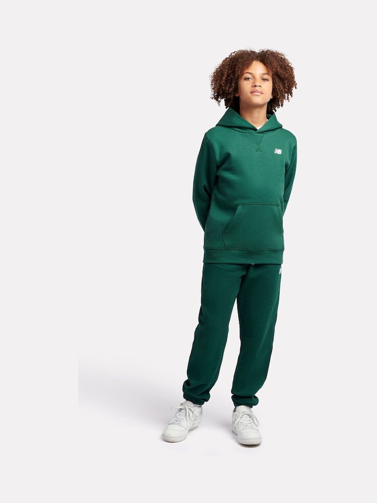 New Balance Green Small Boys Brush Back Logo Hoodie - Image 5 of 8