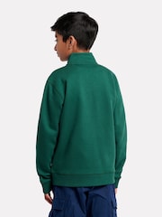 New Balance Green Boys Brush Back Small Logo Funnel Neck Hoodie - Image 3 of 5