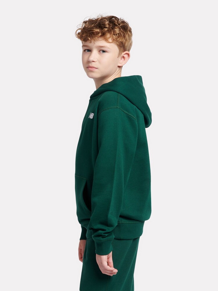 New Balance Light Green Small Kids French Terry 100% Cotton Logo Hoodie - Image 2 of 6 New Balance Light Green Small Kids French Terry 100% Cotton Logo Hoodie - Image 2 of 6