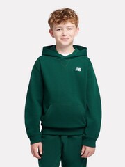 New Balance Light Green Small Kids French Terry 100% Cotton Logo Hoodie - Image 6 of 6